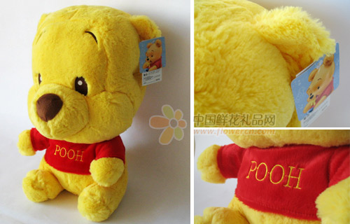 公仔/迪士尼BB维尼熊毛绒公仔40CM(红衣)